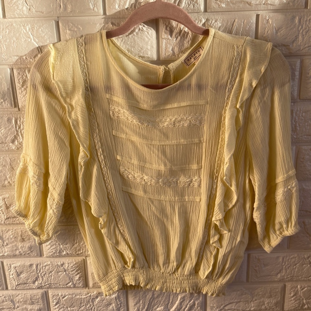 Pastel Yellow Hayden Girls Shirt